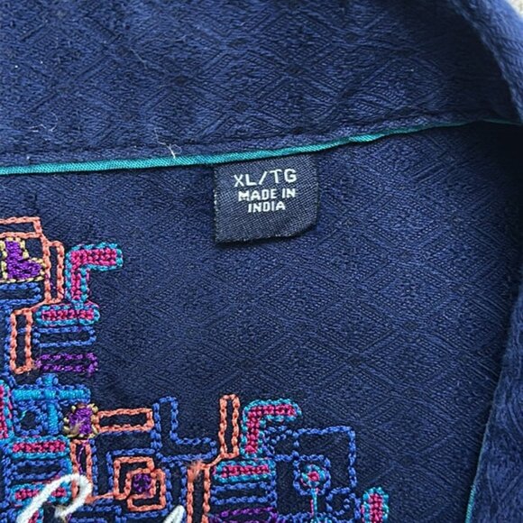 Robert Graham Men’s Textured Fabric Flip Cuffs Long Sleeve Button Down Shirt XL - Picture 9 of 13